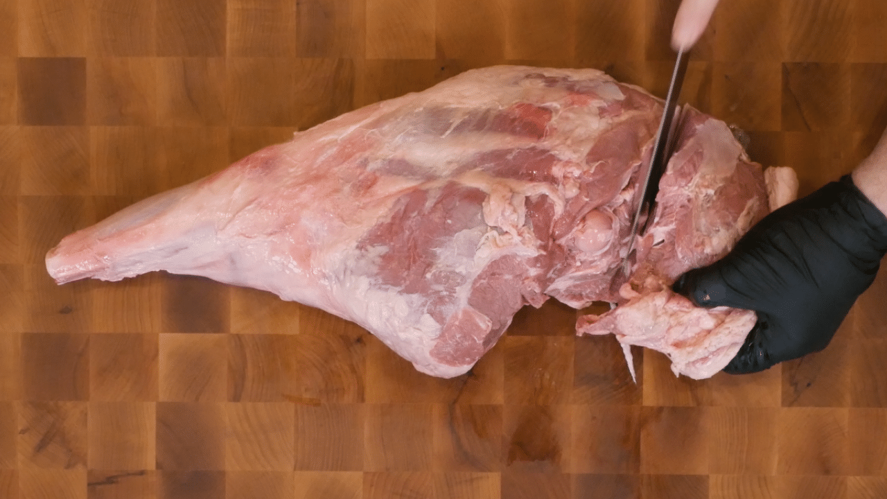 Removing the Shoulder from a Bone-In Leg of Lamb